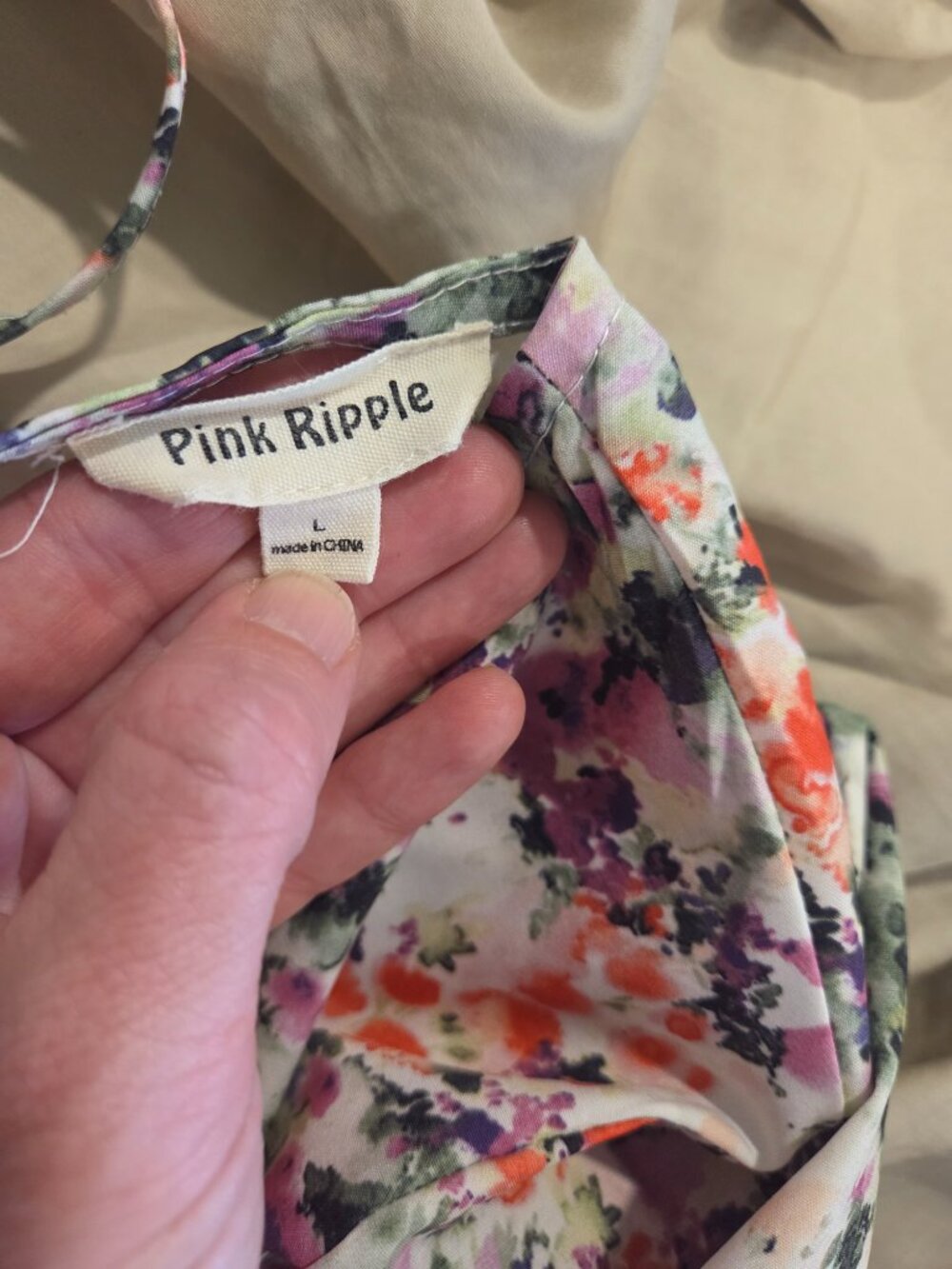 Pink Ripple Floral Dress - Picture 3 of 4